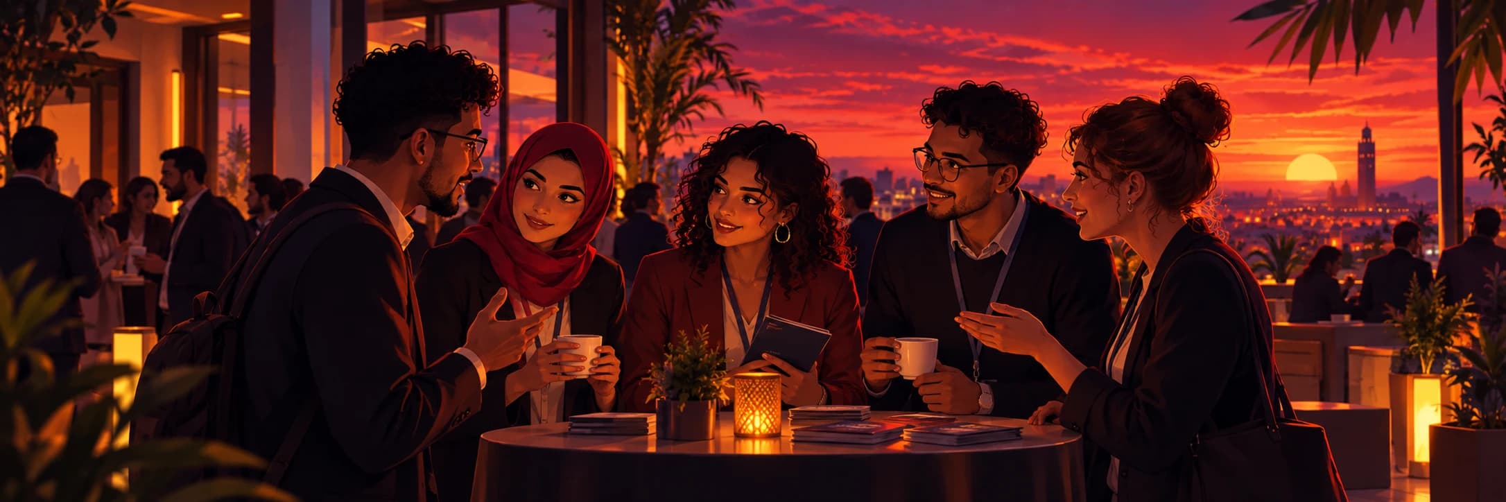 Participants marocains échangeant directement avec des partenaires pendant le Forum